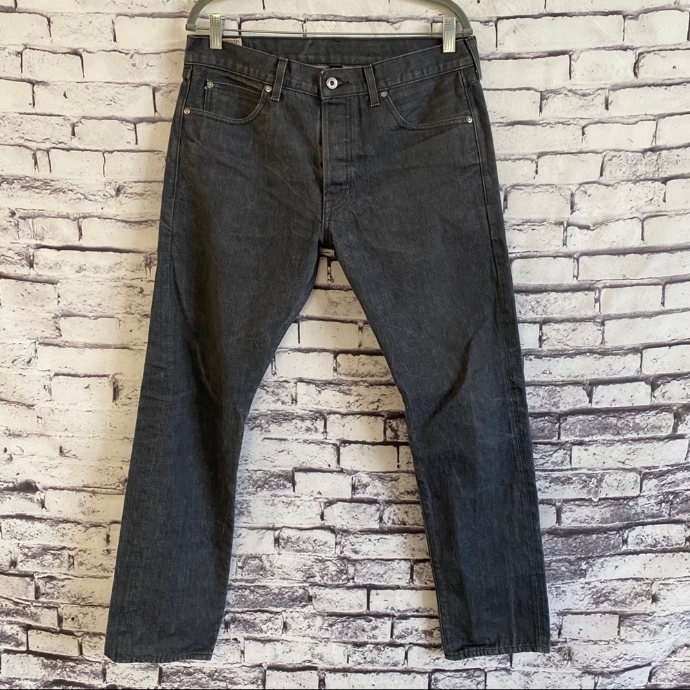J. Crew Wallace & Barnes Slim Gray Selvedge Jean